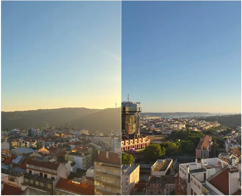 Vista de Lisboa a partir das Amoreiras durante o eclipse